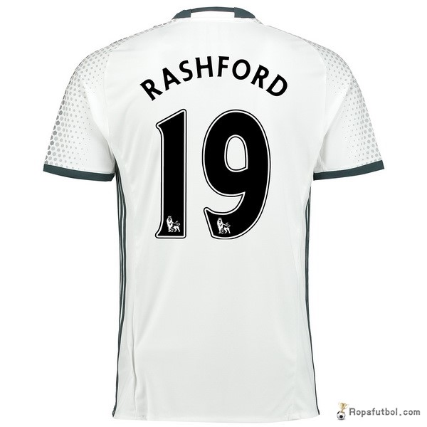 Camiseta Manchester United Replica Tercera Ropa Rashford 2016/17 Blanco